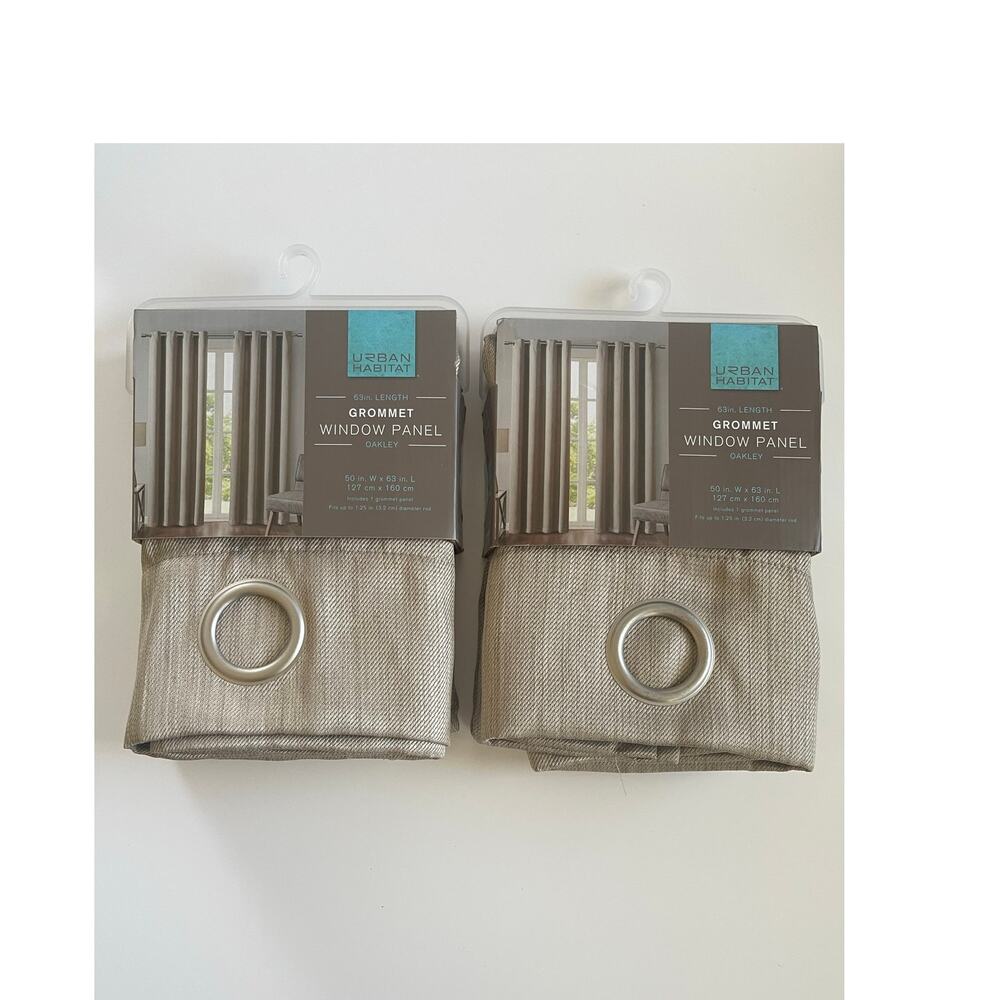 2 Panels Urban Habitat Oakley Curtains Tan 63 in